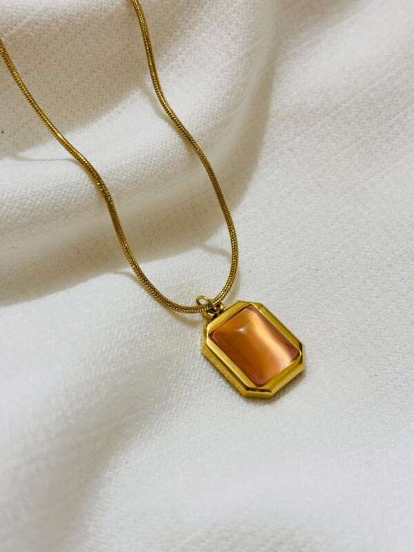 Rose Gold Stone Necklace