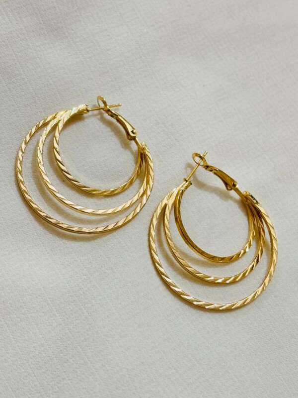 Tri-layered-Ring-Earring