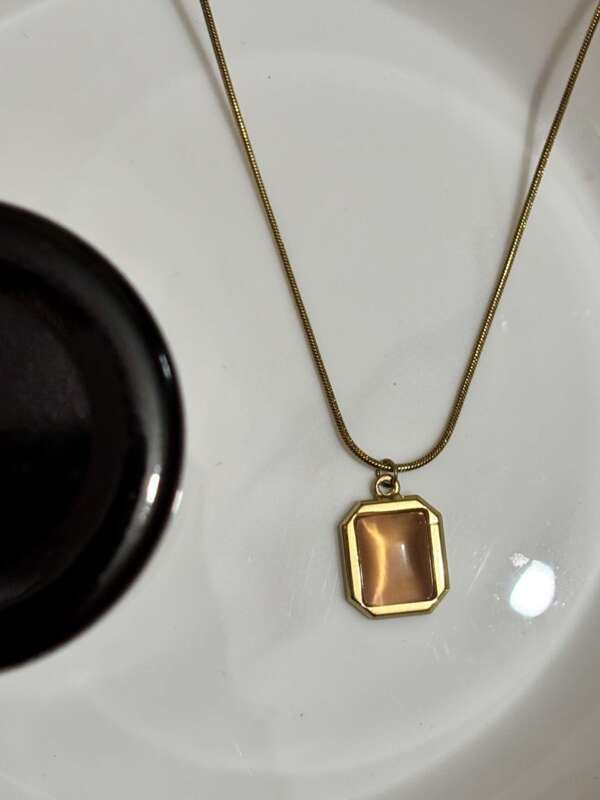 Rose Gold Stone Necklace