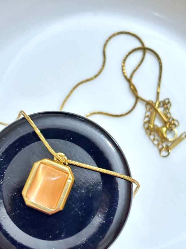 Rose Gold Stone Necklace